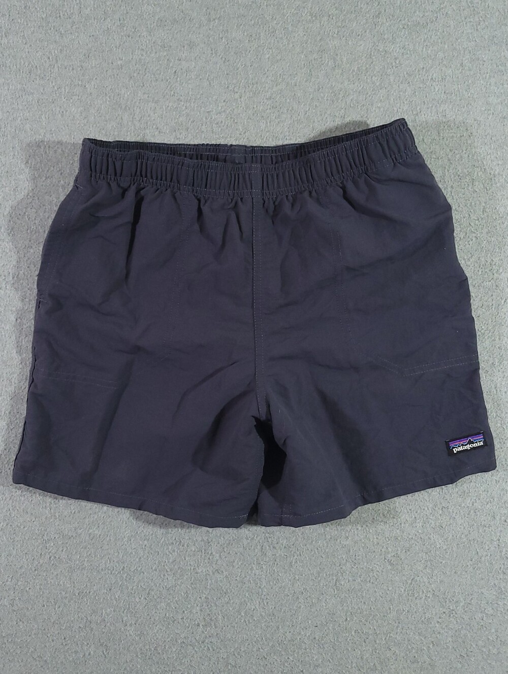 Patagonia Kids Baggies Shorts Lined Navy Blue Size 12 Large Beach Drawstrings
